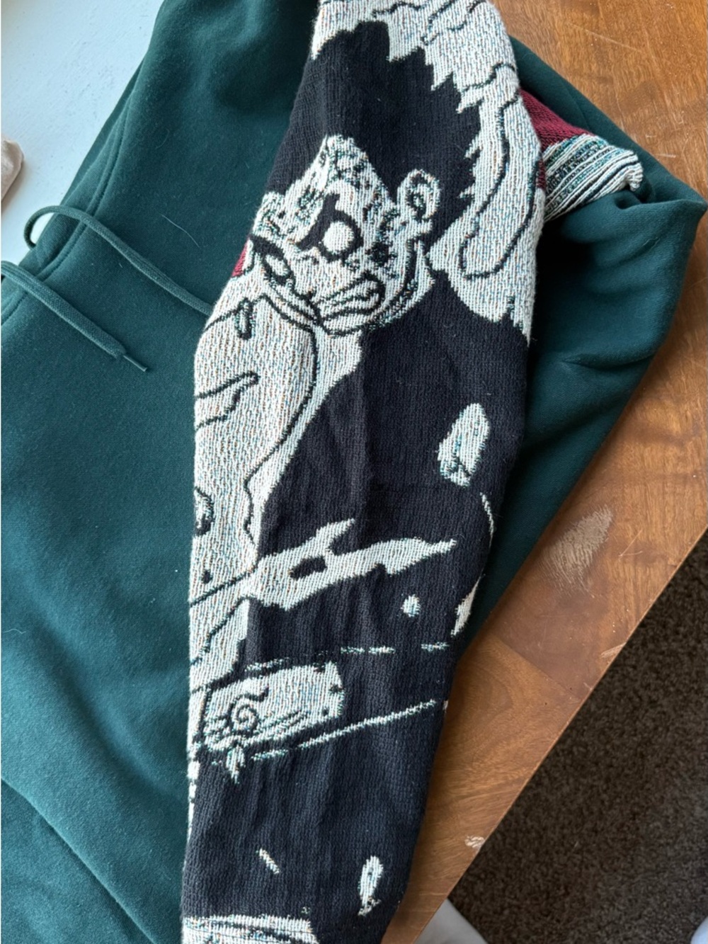 CUSTOM Naruto Shippuden Anime Embroidered Sleeve Hoodie